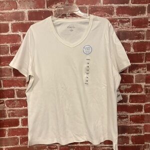 Kim Rogers Cream V-Neck Short Sleeve Tee